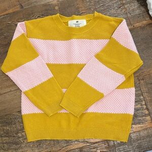 H&M Mustard and Light Pink KIDS Striped Sweater
